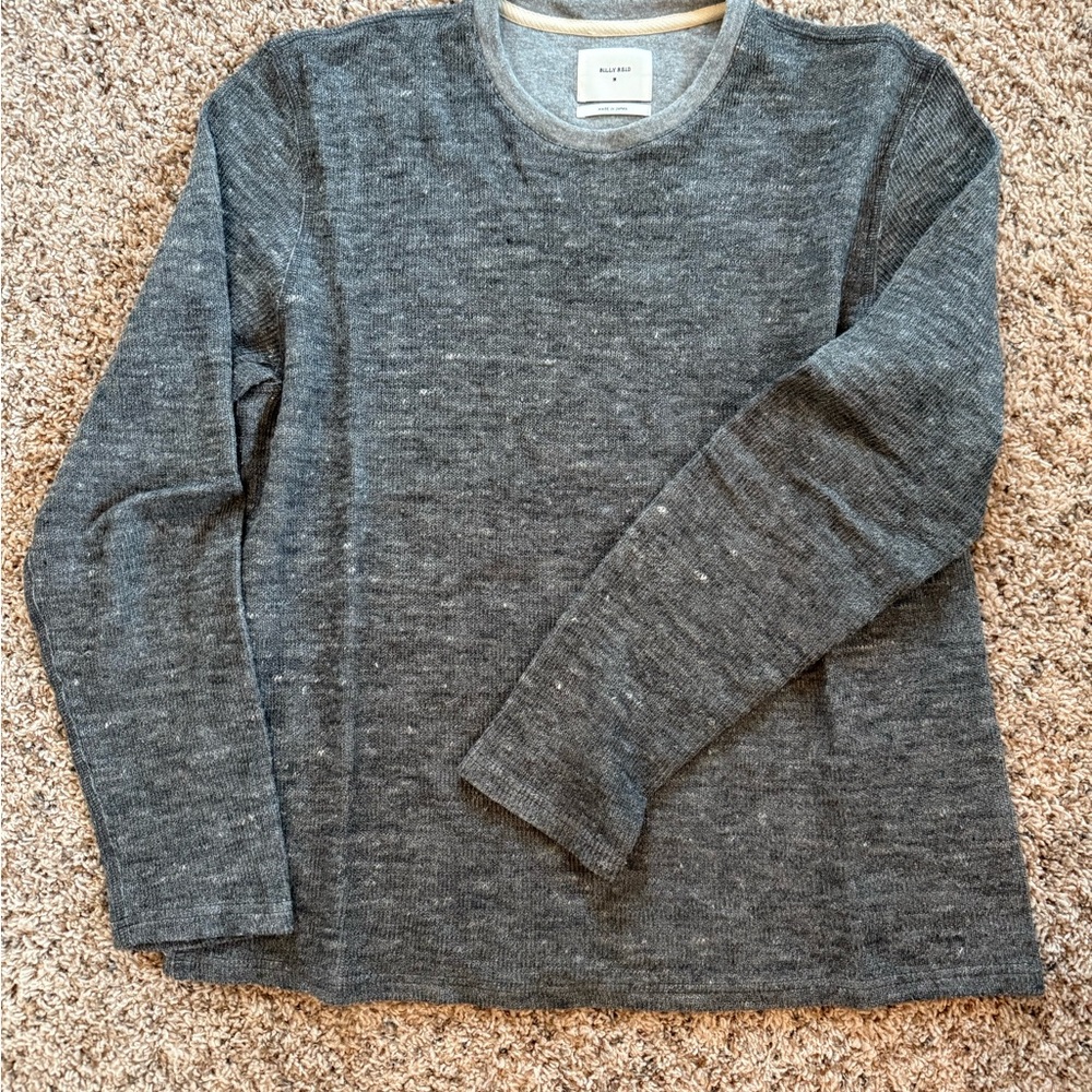 Billy Reid - Men’s Gray Long Sleeve Soft Knit